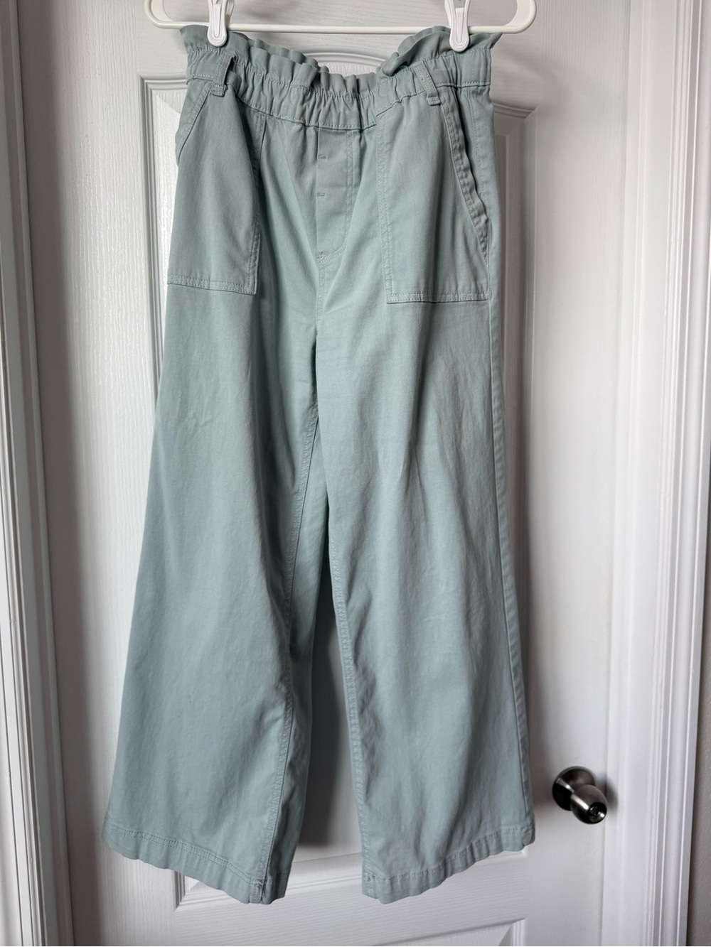 Kensie Dusty Blue Paperbag Waist Wide Leg Pants Size 6/28